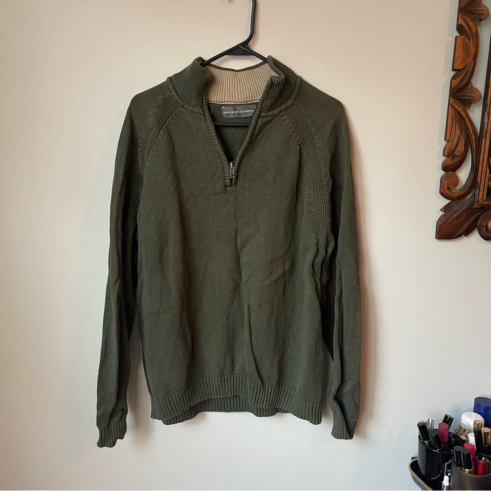 Oscar De La Renta Pullover XL quarter zip